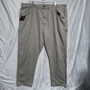 Wrangler Workwear Pants Mens 44x32 Gray Canvas Utility Carpenter Workwear